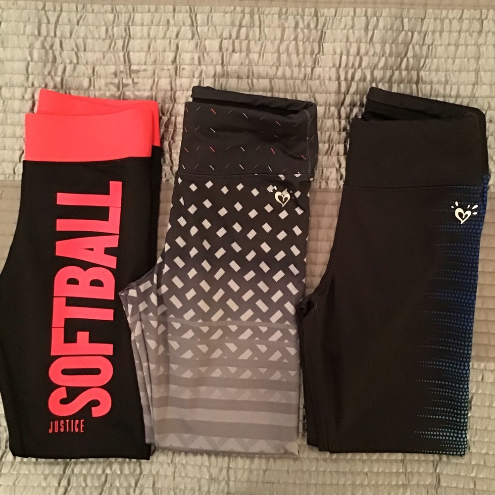 Justice little girls leggings -3 pr
